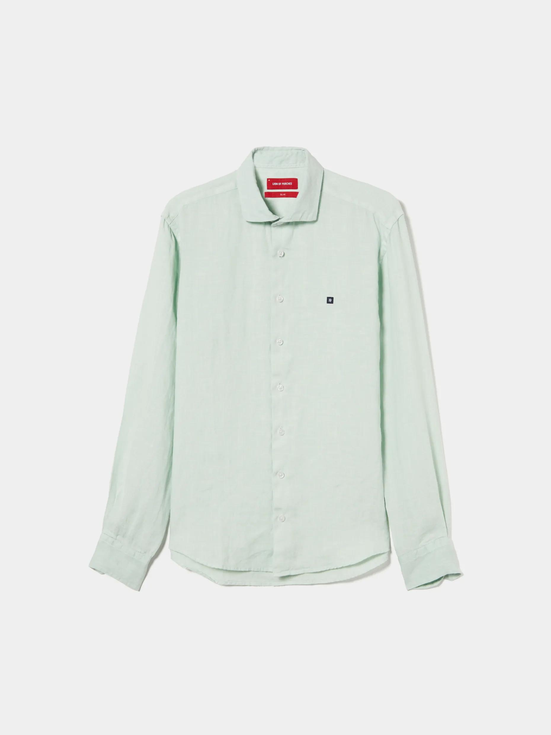 Camisa slim fit em linho garment dye