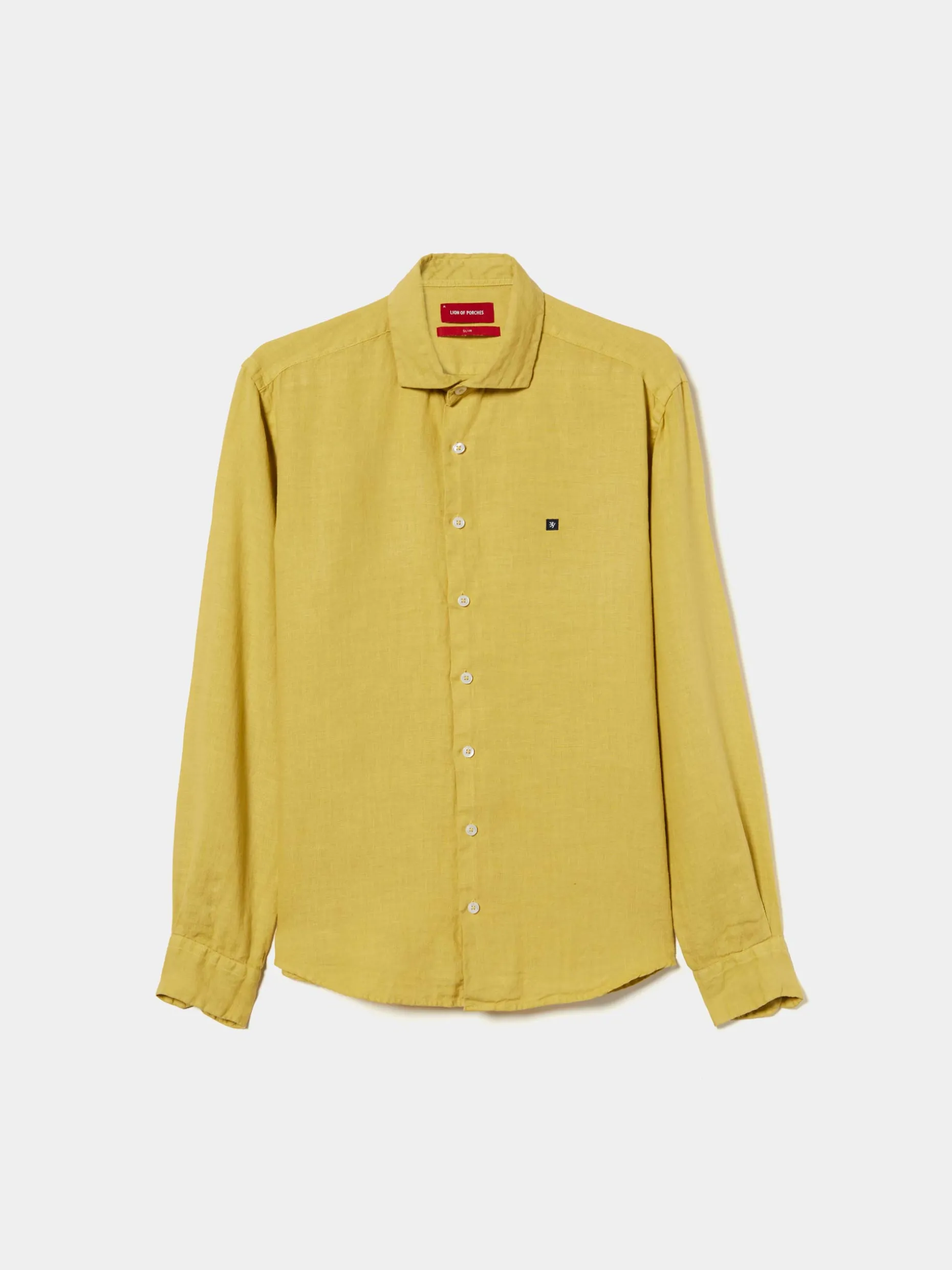 Camisa slim fit em linho garment dye