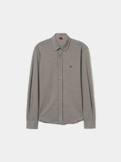 Camisa slim fit em malha piqué