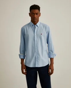 Camisa slim fit em popelina