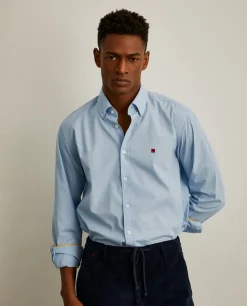 Camisa slim fit em popelina