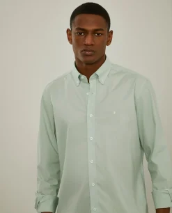 Camisa slim fit em popelina