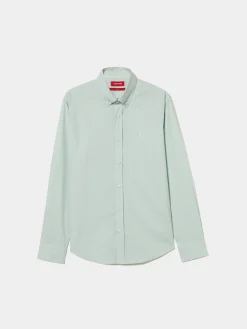 Camisa slim fit em popelina