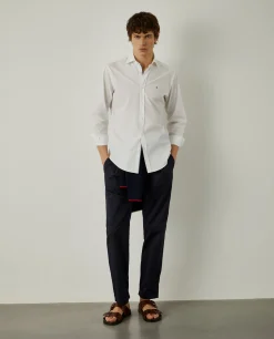 Camisa slim fit em popelina