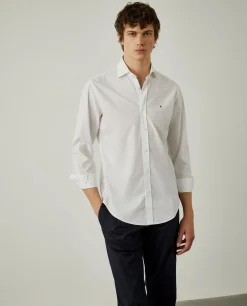 Camisa slim fit em popelina