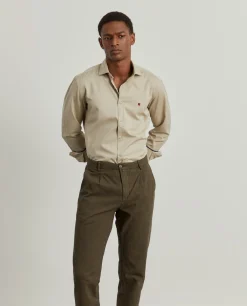 Camisa slim fit em sarjinha