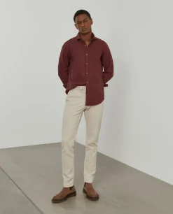 Camisa slim fit garment dye