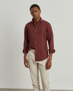 Camisa slim fit garment dye