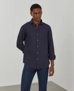 Camisa slim fit garment dye