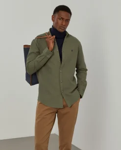 Camisa slim fit garment dye