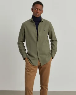 Camisa slim fit garment dye