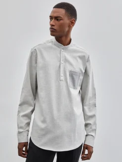 Camisa slim fit gola mao