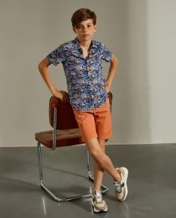 Camisa slim fit manga curta