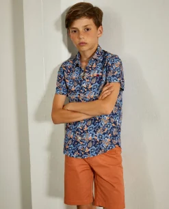 Camisa slim fit manga curta