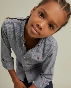 Camisa slim fit pied de poule