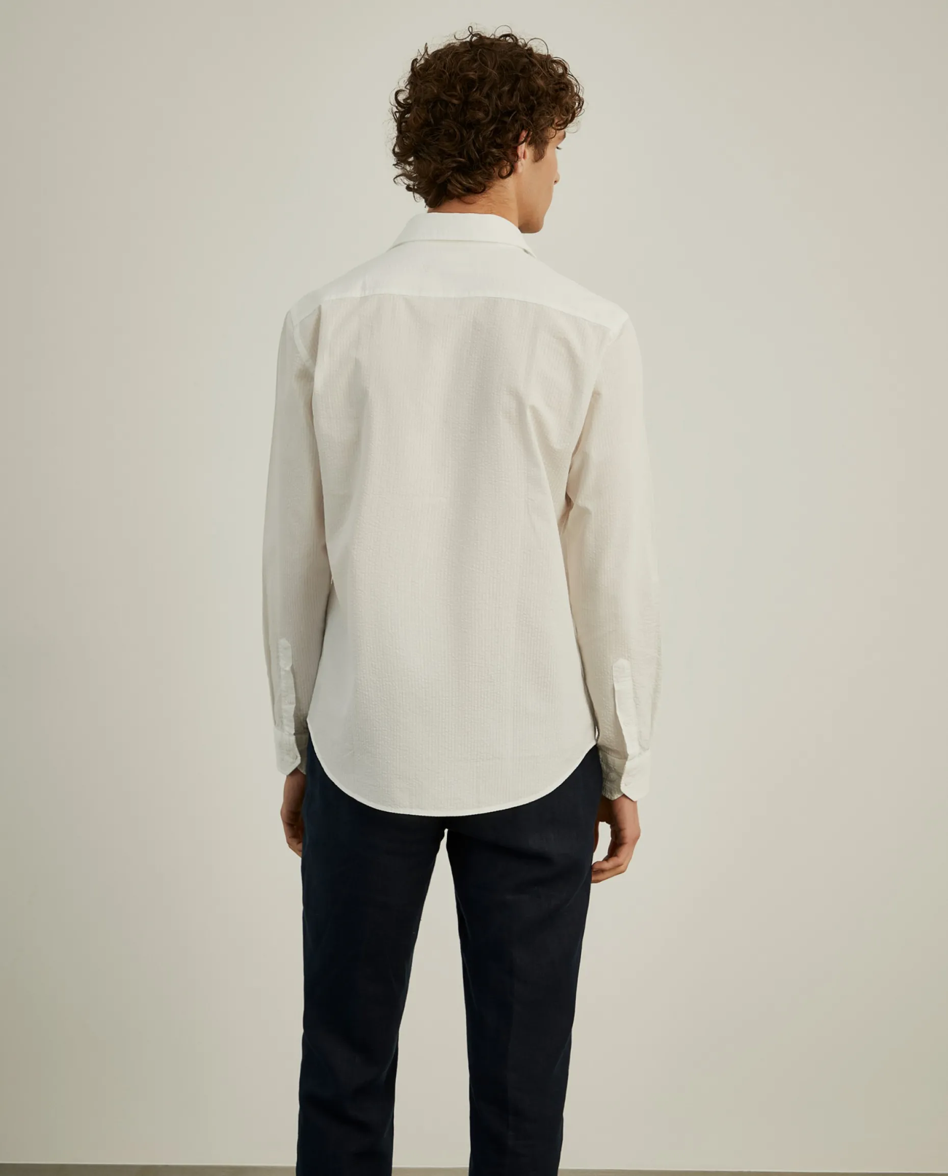 Camisa slim fit seersucker