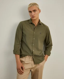 Camisa slim fit seersucker