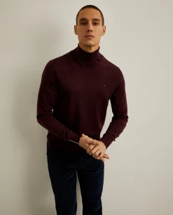 Camisola 100% lã merino com gola alta