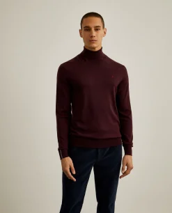 Camisola 100% lã merino com gola alta