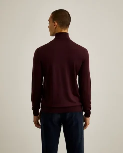 Camisola 100% lã merino com gola alta