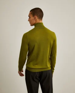 Camisola 100% lã merino com gola alta