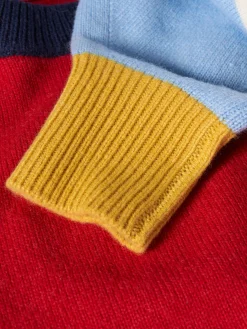 Camisola color block em lã merino e caxemira