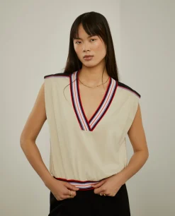 Camisola colorida sem mangas