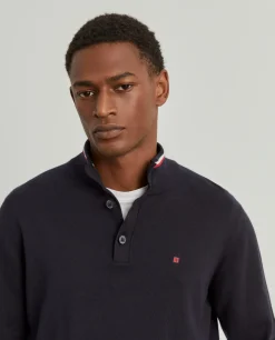 Camisola com botões algodão e caxemira