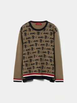 Camisola com branding all over na frente