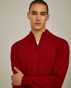 Camisola com fecho em algodão e caxemira