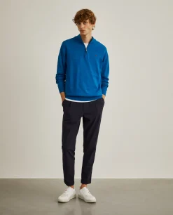 Camisola com fecho em algodão e caxemira