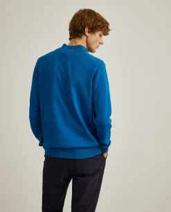 Camisola com fecho em algodão e caxemira