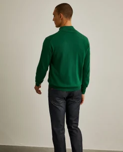 Camisola com fecho em algodão e caxemira