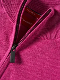 Camisola com fecho em algodão e caxemira