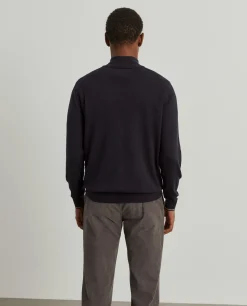 Camisola com fecho em algodão e caxemira