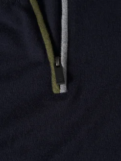 Camisola com fecho em algodão e caxemira