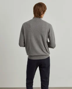 Camisola com fecho em algodão e caxemira