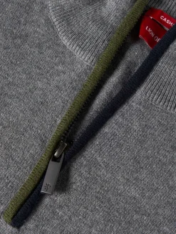 Camisola com fecho em algodão e caxemira