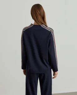 Camisola com riscas decote em V