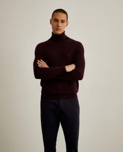 Camisola de gola alta 100% lã