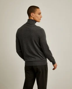 Camisola de gola alta 100% lã