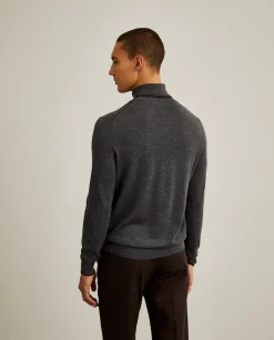 Camisola de gola alta de lã merino