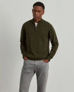 Camisola de lã com fecho