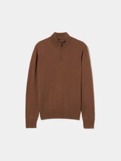 Camisola de lã com fecho