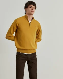 Camisola de lã com fecho