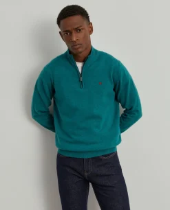 Camisola de lã com fecho