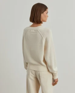 Camisola de lã decote em V