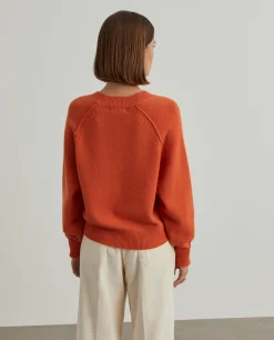 Camisola de lã decote em V