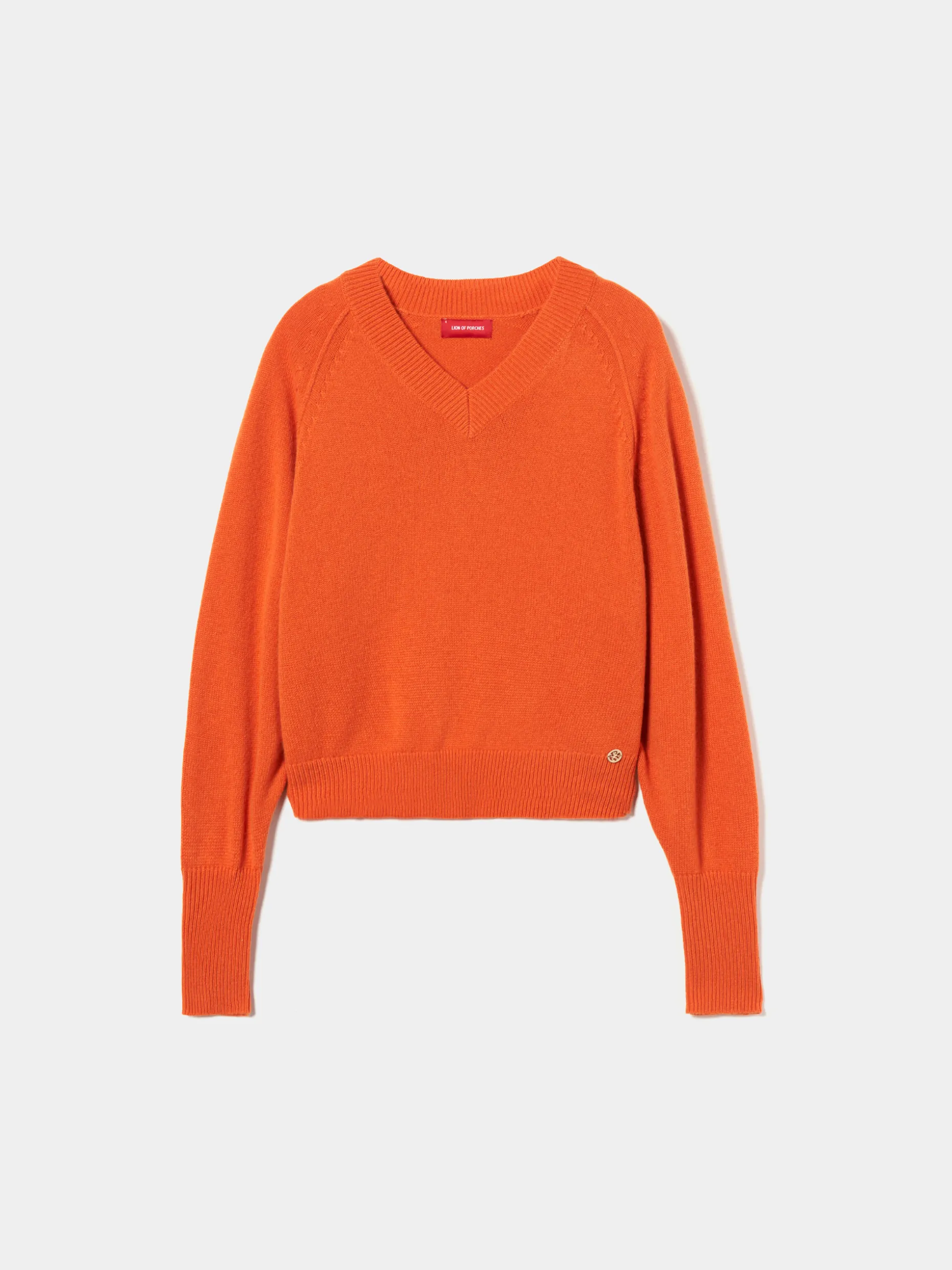 Camisola de lã decote em V