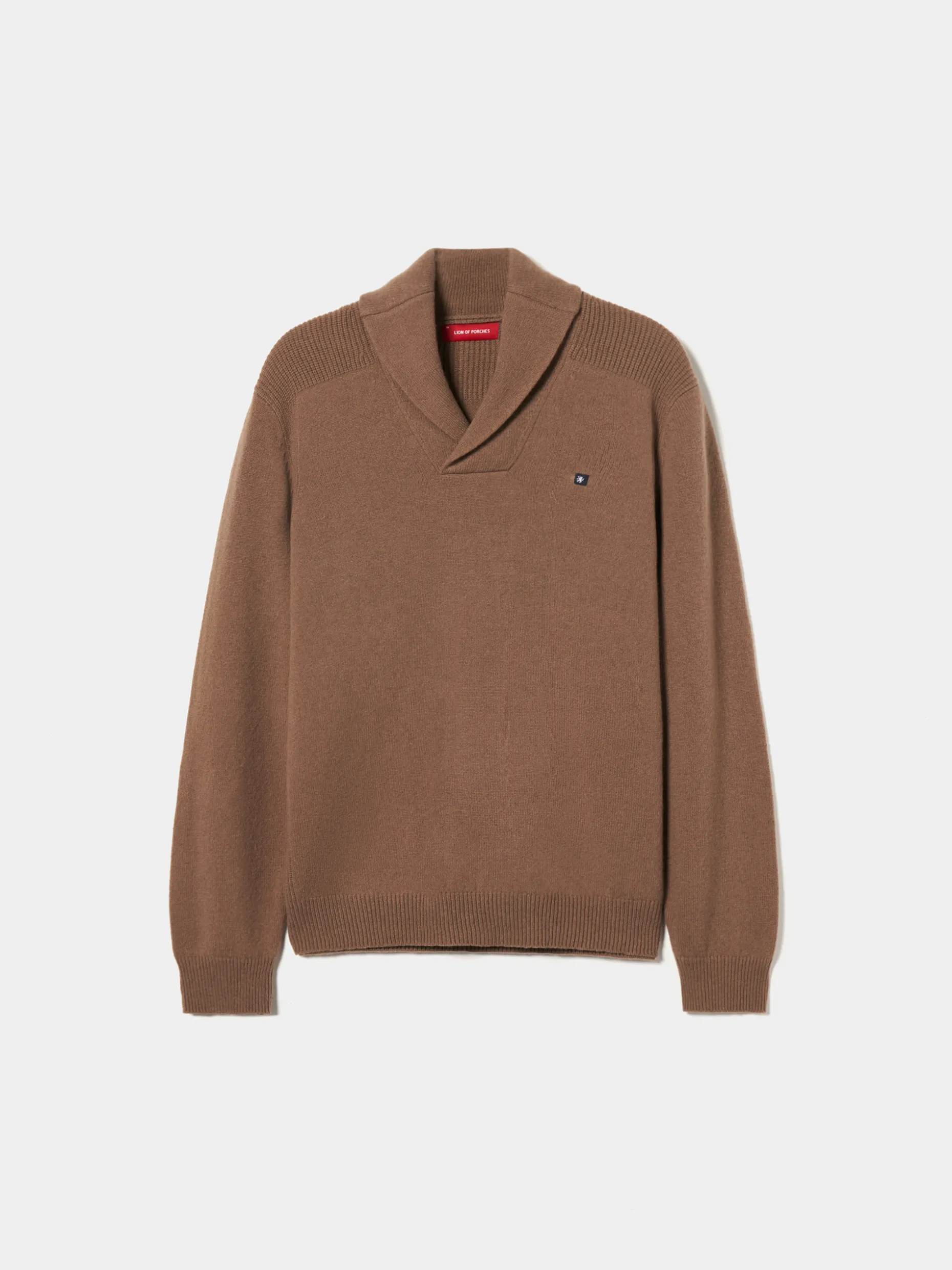 Camisola de lã gola em trespasse